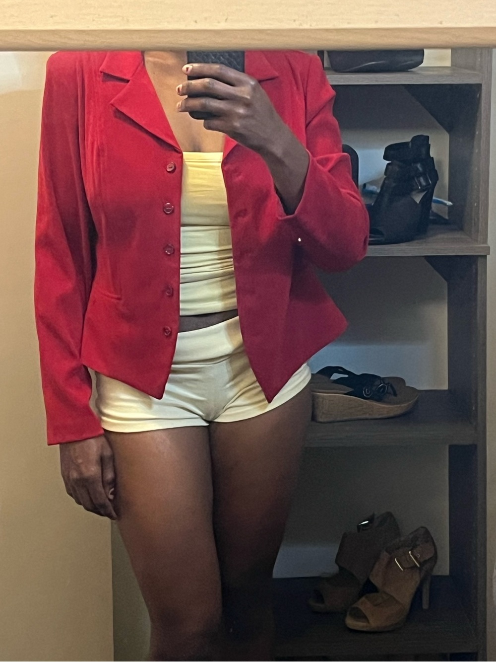 Vintage Briggs New York Red Suede Blazer with Notch Collar
